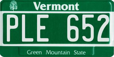 VT license plate PLE652