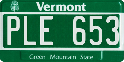 VT license plate PLE653