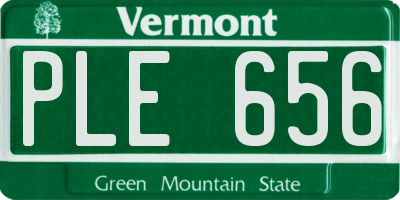 VT license plate PLE656
