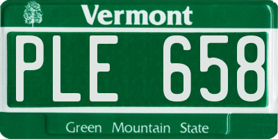 VT license plate PLE658