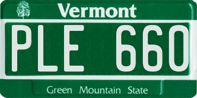VT license plate PLE660