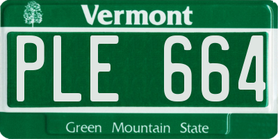 VT license plate PLE664