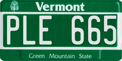 VT license plate PLE665