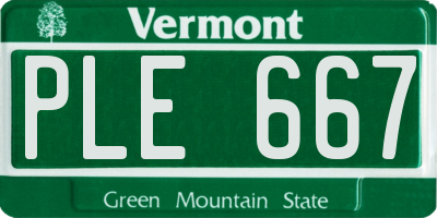 VT license plate PLE667