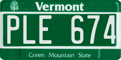VT license plate PLE674