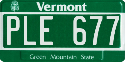 VT license plate PLE677