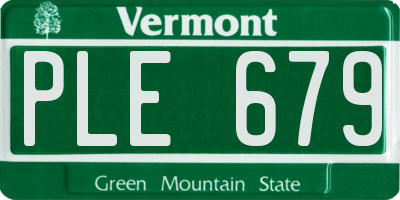 VT license plate PLE679