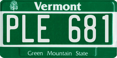 VT license plate PLE681