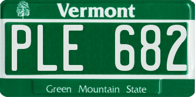 VT license plate PLE682