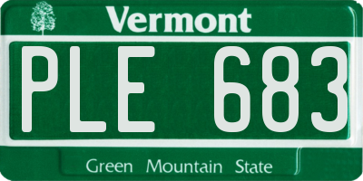 VT license plate PLE683