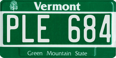 VT license plate PLE684