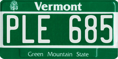 VT license plate PLE685