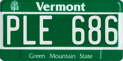 VT license plate PLE686