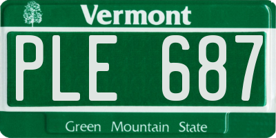 VT license plate PLE687