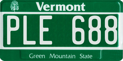VT license plate PLE688