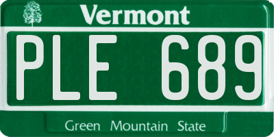 VT license plate PLE689
