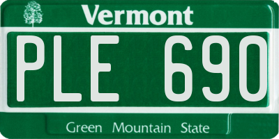 VT license plate PLE690