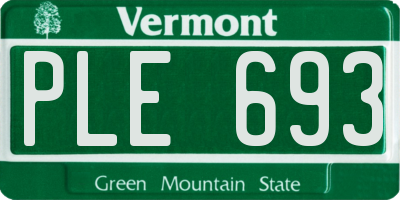 VT license plate PLE693