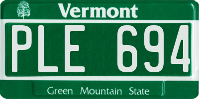 VT license plate PLE694