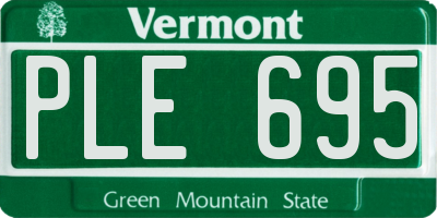 VT license plate PLE695