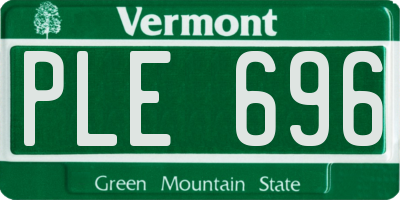 VT license plate PLE696