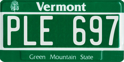 VT license plate PLE697