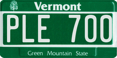 VT license plate PLE700