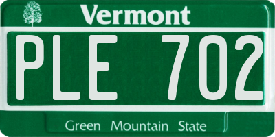 VT license plate PLE702