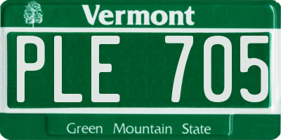 VT license plate PLE705