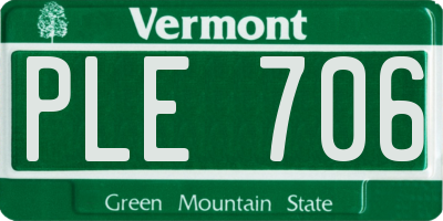 VT license plate PLE706