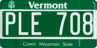VT license plate PLE708