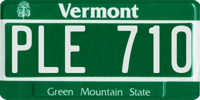 VT license plate PLE710