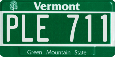 VT license plate PLE711