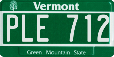 VT license plate PLE712