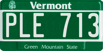 VT license plate PLE713