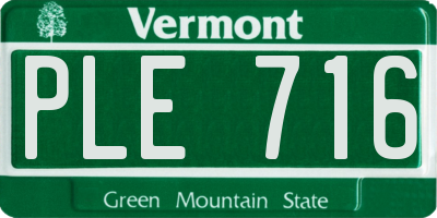 VT license plate PLE716
