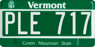 VT license plate PLE717