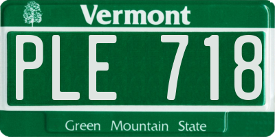 VT license plate PLE718