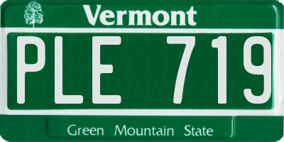 VT license plate PLE719