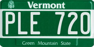 VT license plate PLE720