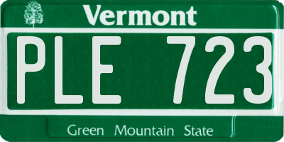 VT license plate PLE723