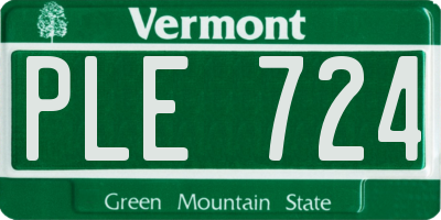VT license plate PLE724