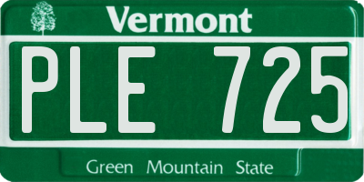 VT license plate PLE725