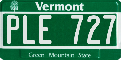 VT license plate PLE727