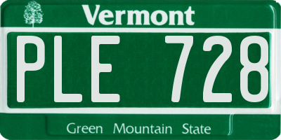 VT license plate PLE728