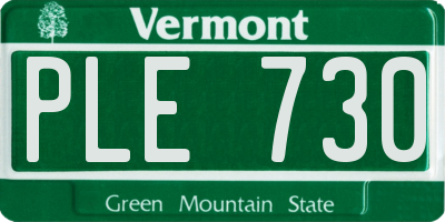 VT license plate PLE730
