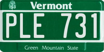 VT license plate PLE731