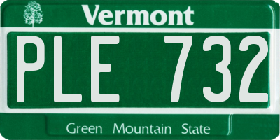 VT license plate PLE732