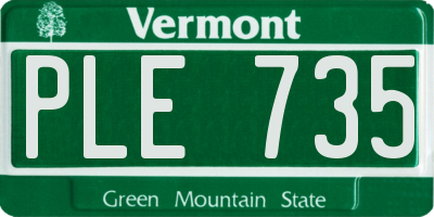 VT license plate PLE735