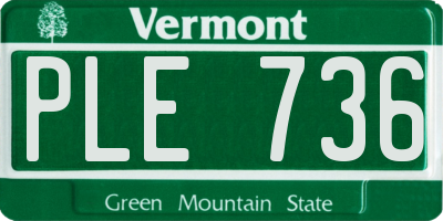 VT license plate PLE736